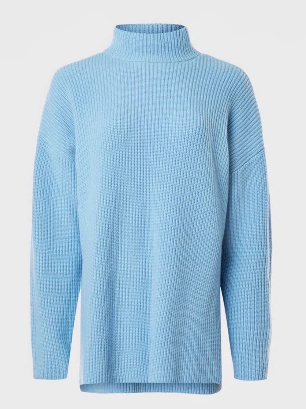 SUBOO Isla Oversized Wool Sweater Ice Blue Mock Neck Large